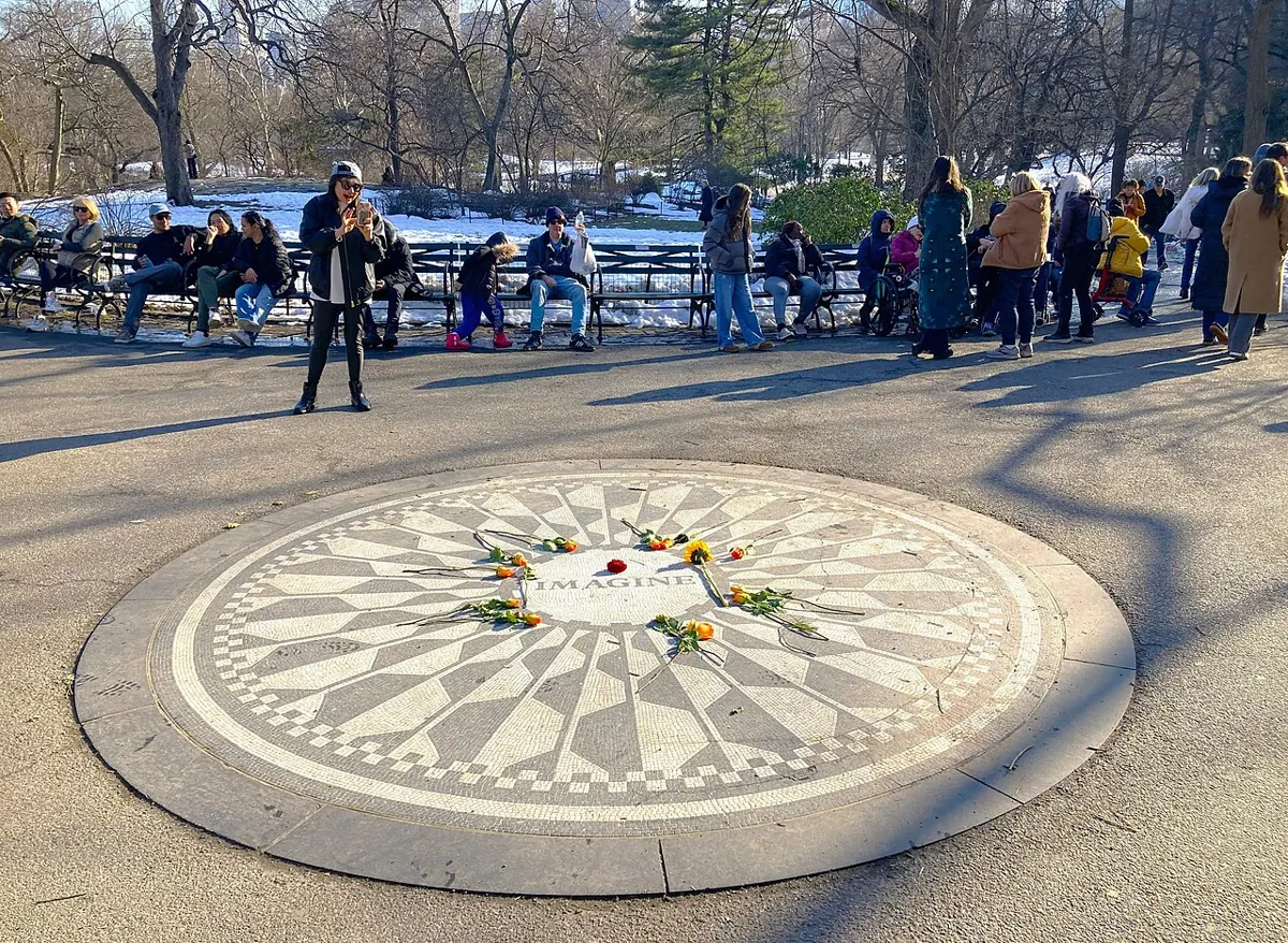 Imagine mosaic at Strawberry Fields in February 2026